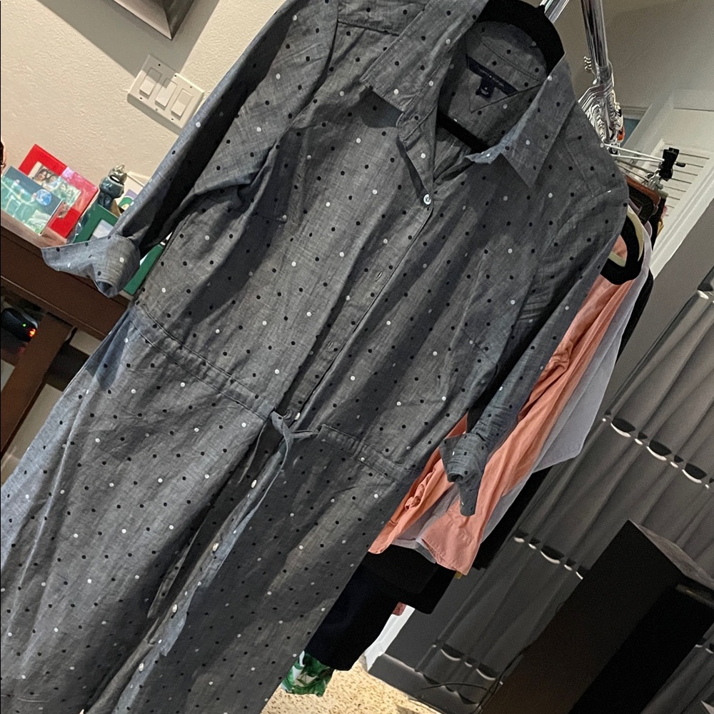 Tommy Hilfiger Women's Gray Polka Dot shirt Dress